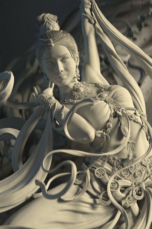 Qi Sheng Luo artstation arte modelos 3d esculturas digitais fantasia