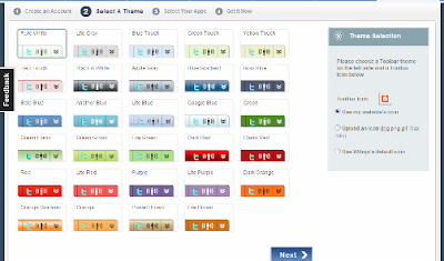 Pilih Tema Widget Toolbar Wibiya