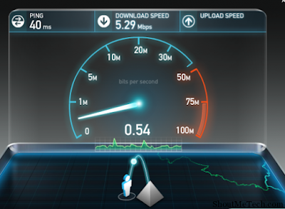 On line internet speed test