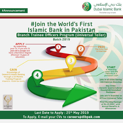 Dubai Islamic Bank Branch Trainee Officers Program 2019 | Stipend Rs. 25000/-