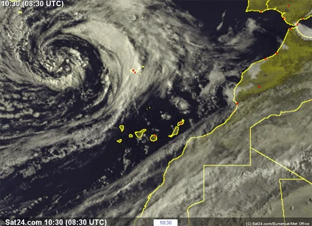 borrasca en Canarias 14 abril