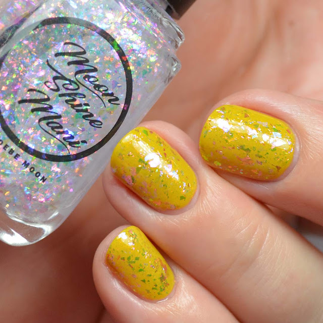 rainbow flakie nail polish topper