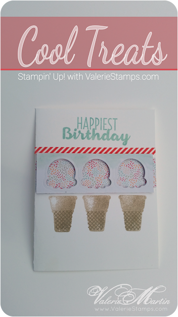 Valerie Stamps Stampin Up Cool Treats ice cream negative and washi tape