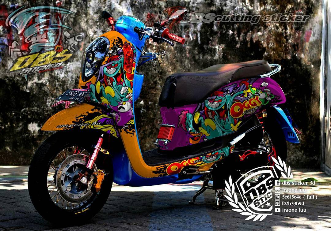 Cutting Sticker Honda Scoopy 4 DBS Cutting Sticker 3D