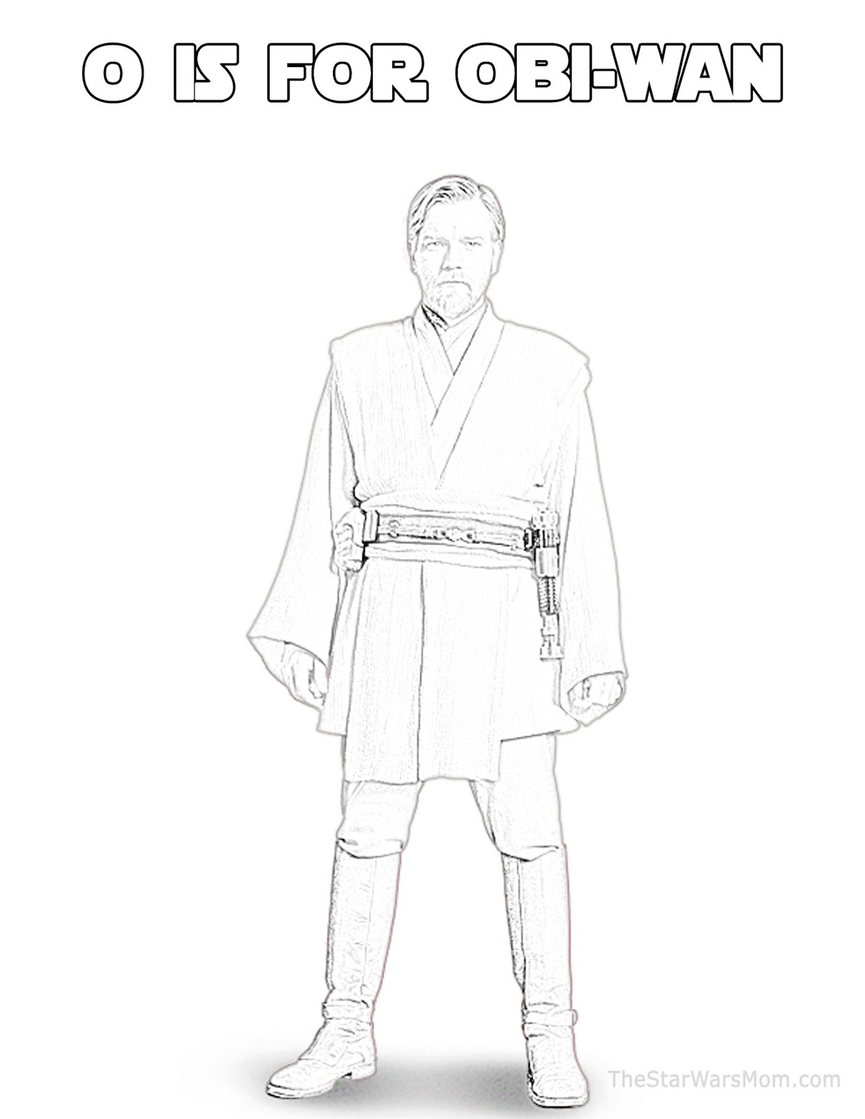Download O is for Obi-Wan Kenobi - Star Wars Alphabet Coloring Page - The Star Wars Mom - Parties ...