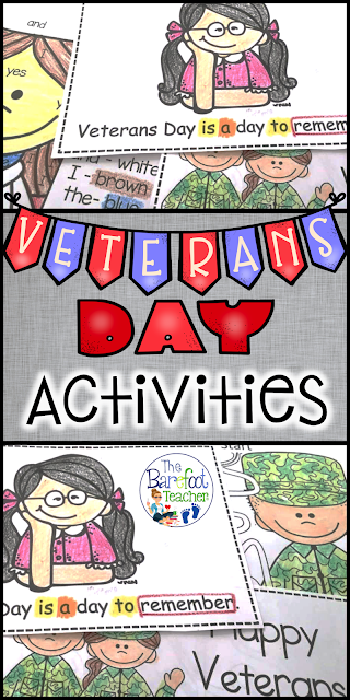 These Veterans Day resources and activities are a perfect addition to go along with the other ideas, crafts, and games you have planned for your Preschool, Kindergarten, or First Grade kids. Build a differentiated reader, a FREE printable, book suggestions, math, literacy, and more!