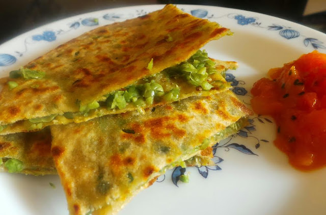 paratha,peas recipe,peas paratha,matar