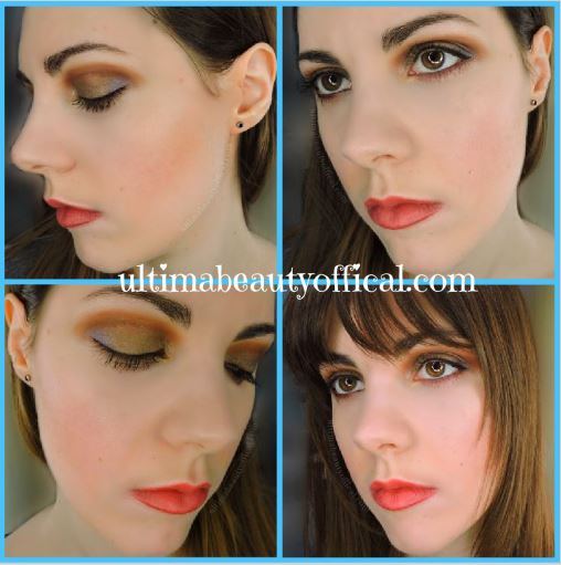 Collage of four photos of Ultima Beauty wearing Too Faced Better Than Chocolate eyeshadows