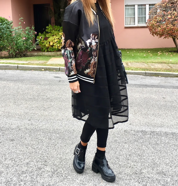 Carmen Hummer, Vestido, Mo&de, Bomber, Mulec, street style, look of the day, black, dress, blog de moda, estilista, personal shopper, shopping day