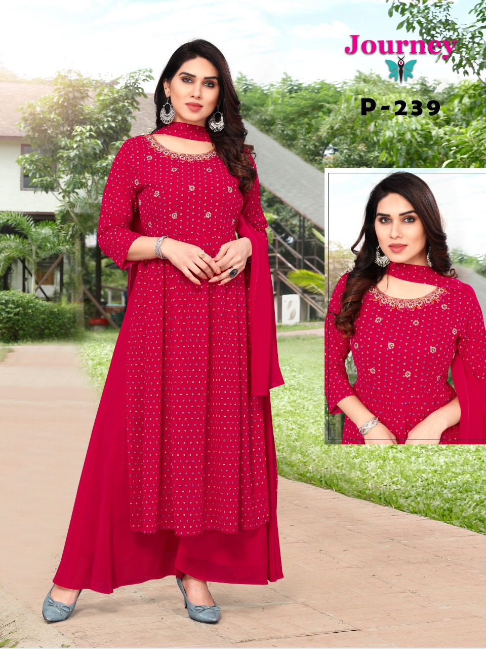 P 239 And 240 Journey Design Readymade Plazzo Style Suits