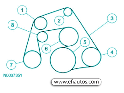 Ford Crown Victoria 2010 V8 4.6L Fan Belt Diagram