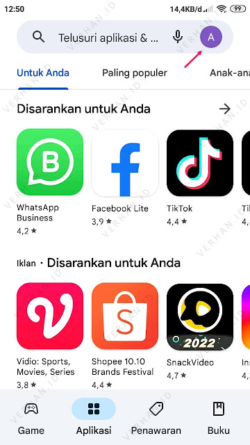 halaman utama google play store