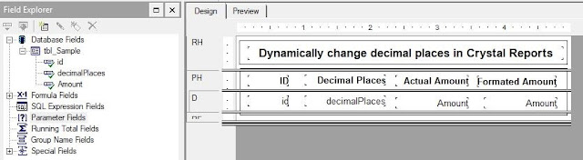 Dynamically change decimal places in Crystal Reports