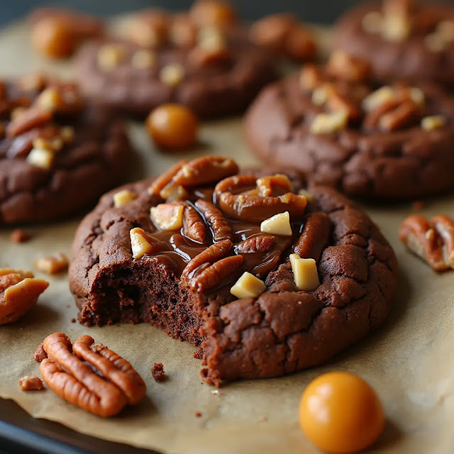 Chocolate Turtle Cookies