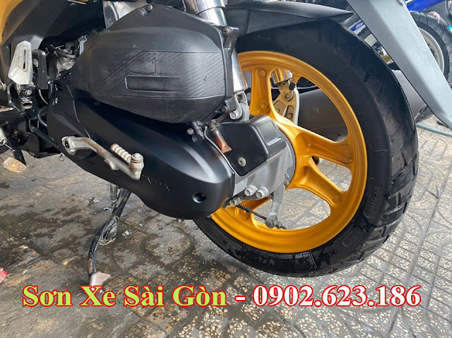 Sơn xe Air Blade màu vàng candy nổi bật cực đẹp