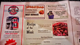 Second recipe in the newspaper - Red plum chutney