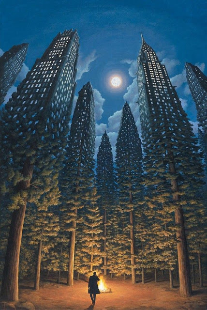 optical illusion paintings by Rob Gonsalvez