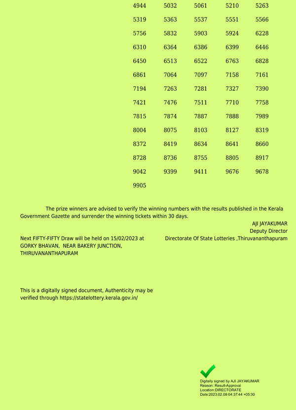 Fifty Fifty FF36 Official Result Page 3