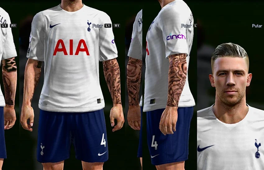 Toby Alderweireld Face + Tattoo For PES 2013