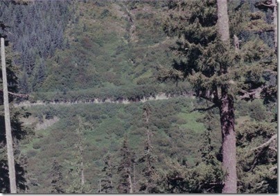 View of Concrete Snowshed Walls near Milepost 1712 on the Iron Goat Trail from Highway 2 Viewpoint in 1994