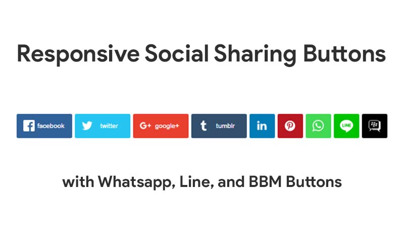 Responsive Social Sharing Buttons With Whatsapp Line And BBM