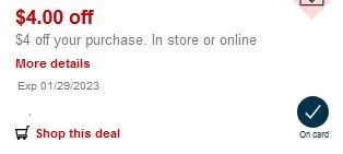 $4.00 off next purchase CVS crt Coupon (Select Shoppers/CVS Couponers)