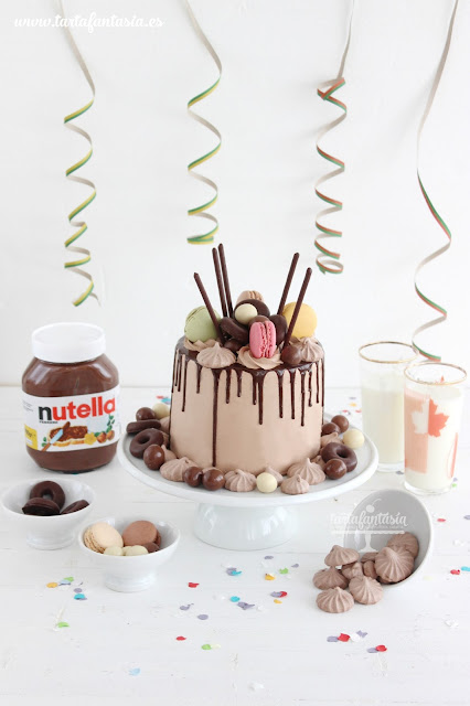 como hacer un Drip Cake de Nutella