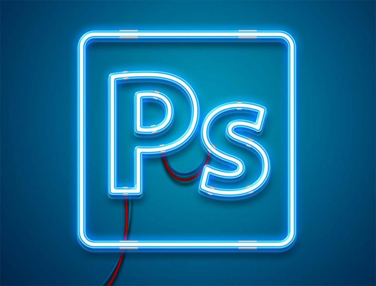 Neon Logo Text Effect Mockup PSD Free Download