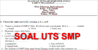 Download soal UTS kelas 7 SMP semester 1