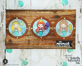 Sunny Studio Stamps: Magical Mermaid Porthole Card by Waleska Galindo