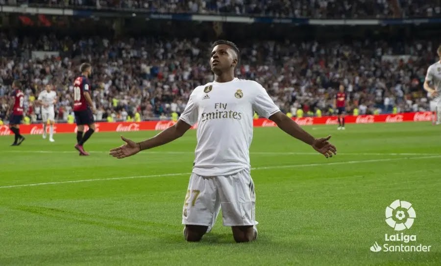 Rodrygo Goes célèbre son premier but officiel avec le Real Madrid