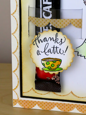 SRM Stickers Blog - Thanks a Latte by Cathy Andronicou - #card #coffee #latte #coffeeloversbloghop #srmstickers #punchedpieces #borders 