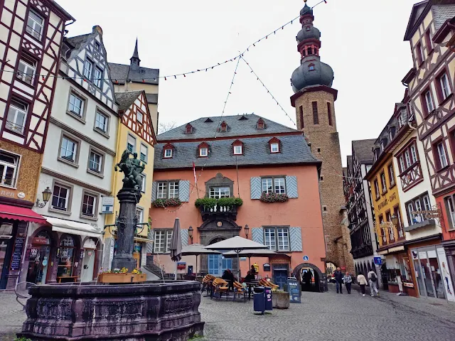View of the beautiful Marktplatz in Cochem, Germany