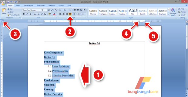 Cara Membuat Titik-titik Otomatis pada Daftar Isi di Microsoft Word