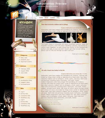 Swan Lake blogger template. template blog from wordpress