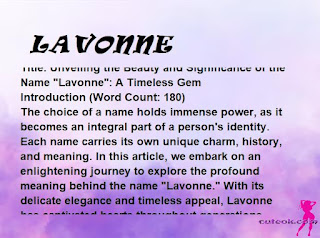 meaning of the name "LAVONNE"