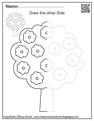 spring Easter symmetry draw the other half activity for kids,free printable preschool coloring pages,sun,tree,bunny,easter egg,flower,ladybug,butterfly,chick