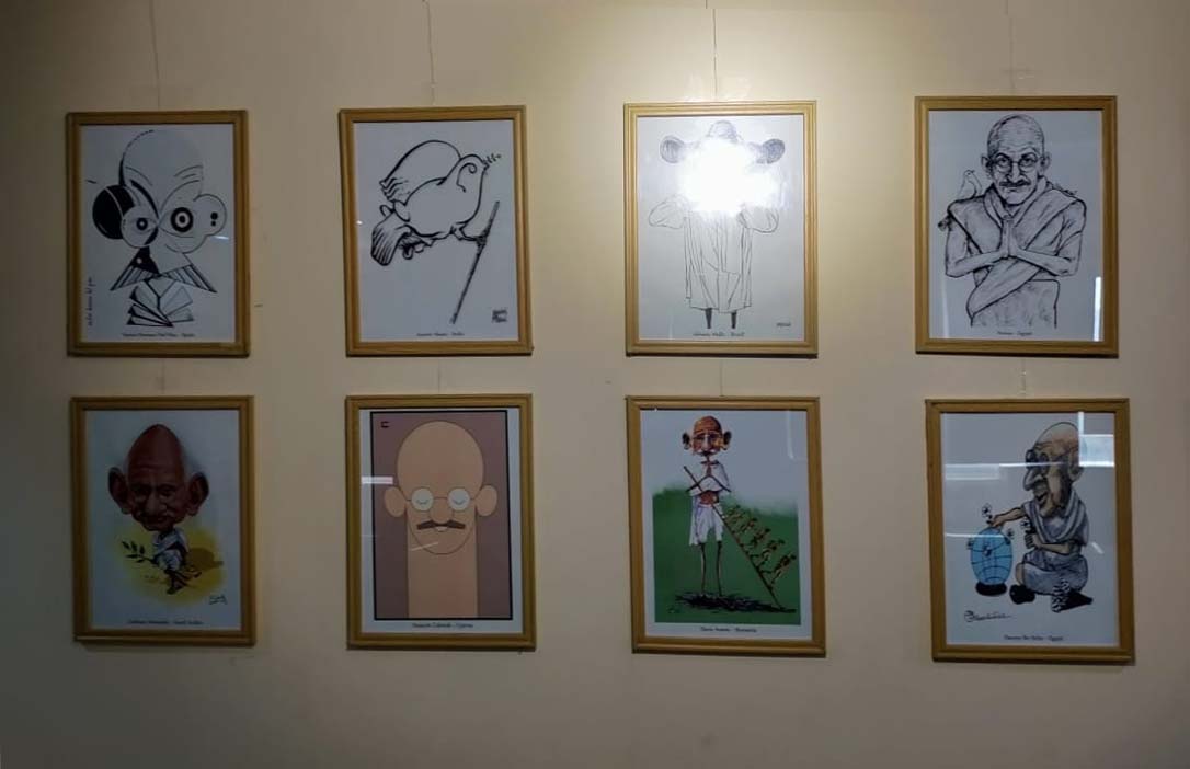 Photos from inauguration of caricature exhibition "Spirit of Gandhi"