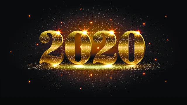  Papel de Parede Feliz Ano Novo Dourado 2020 hd, 4k. 