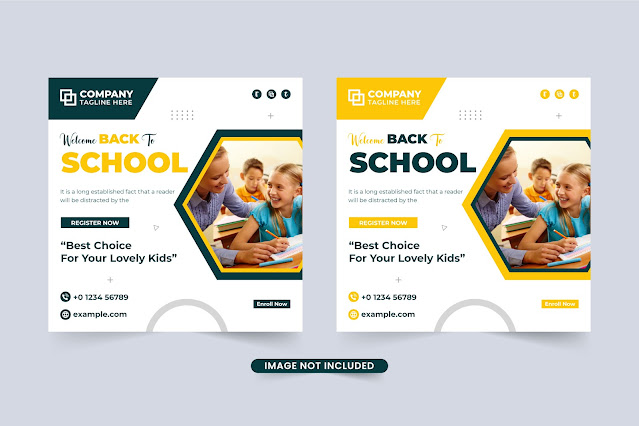 Simple school admission template vector free download