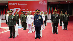 Mabes TNI Ikuti Upacara Penurunan Bendera Merah Putih Secara Virtual