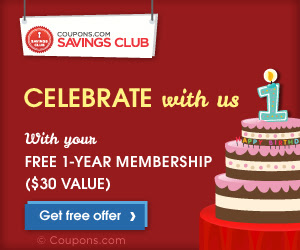 Coupons.com Savings Club free offer promo