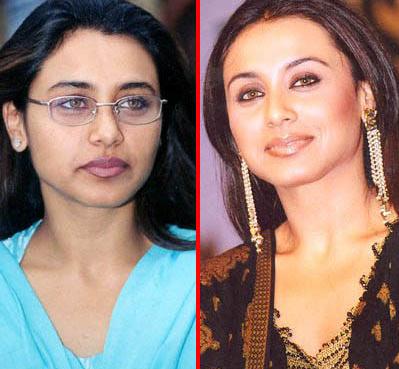 bollywood star without makeup. Rani with makeup