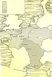 Mapa de los reinos merovingios