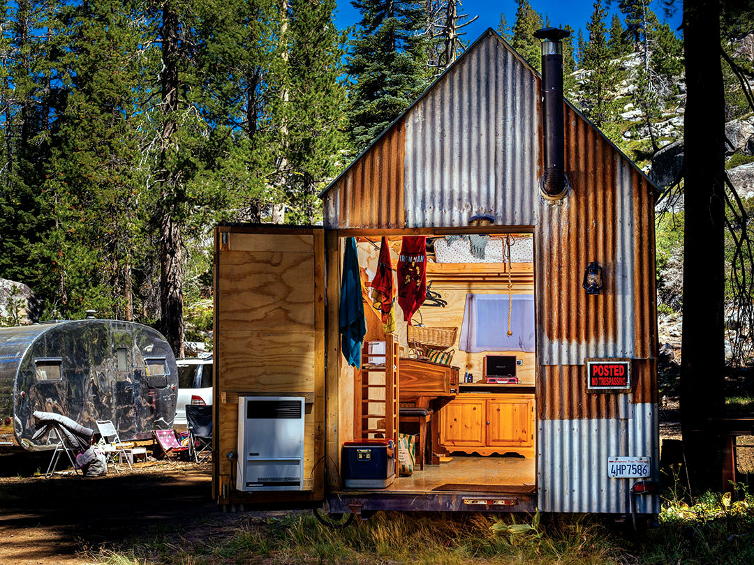 The Flying Tortoise Pro Snowboarder Mike Basich And His Really Rustic  Tiny  Home  On Wheels 
