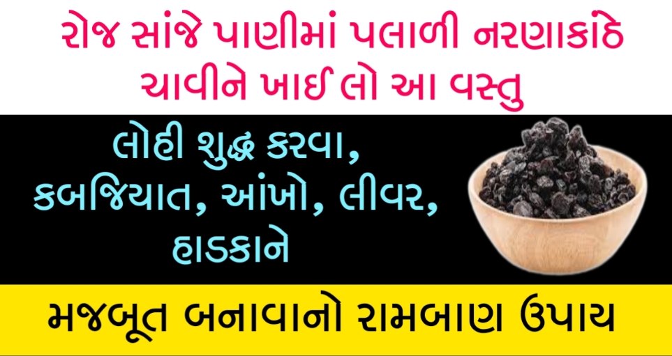 રોજ સાંજે પાણીમાં પલાળી નરણાકાંઠે ચાવીને ખાઈ લો આ વસ્તુ લોહી શુદ્ધ કરવા, કબજિયાત, આંખો, લીવર, હાડકાને મજબૂત બનાવાનો રામબાણ ઉપાય