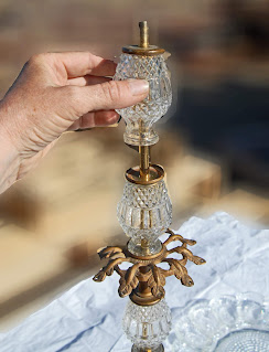 sections of crystal lamp
