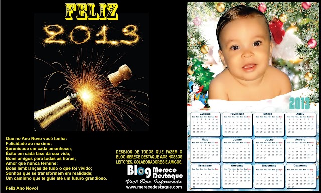 Feliz 2013! Mensagem do Blog Merece Destaque aos leitores e amigos.