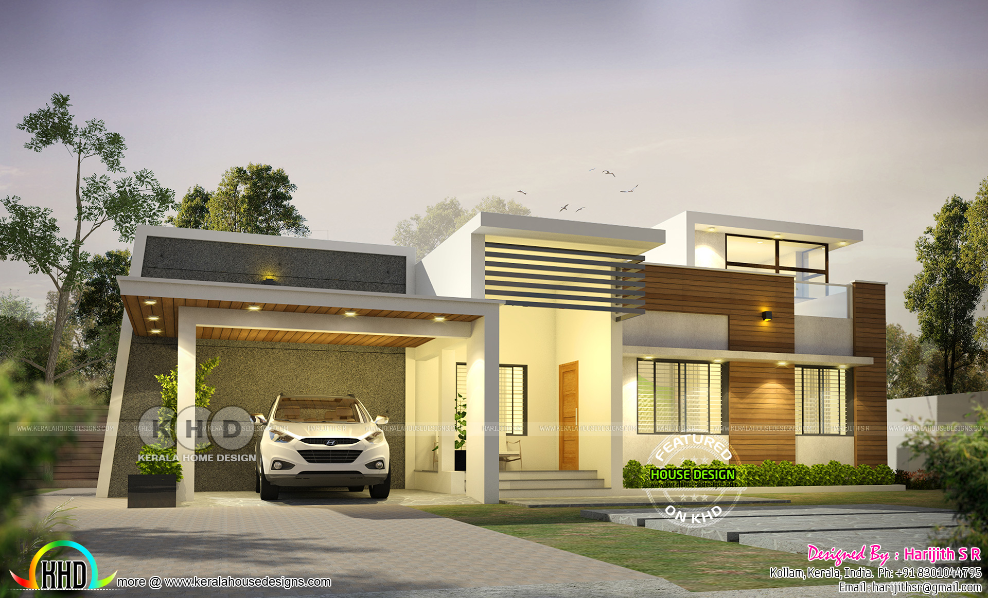 1600 sq-ft modern single floor Kerala home | Kerala home ...