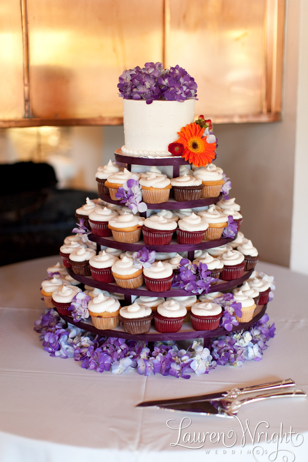 orange and purple wedding flowers